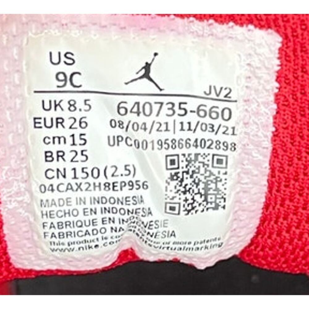 ***SOLD*** Nike Air Jordan 1 Mid TD Basketball Shoes Gym Red Black SIze 9C - Picture 6 of 6
